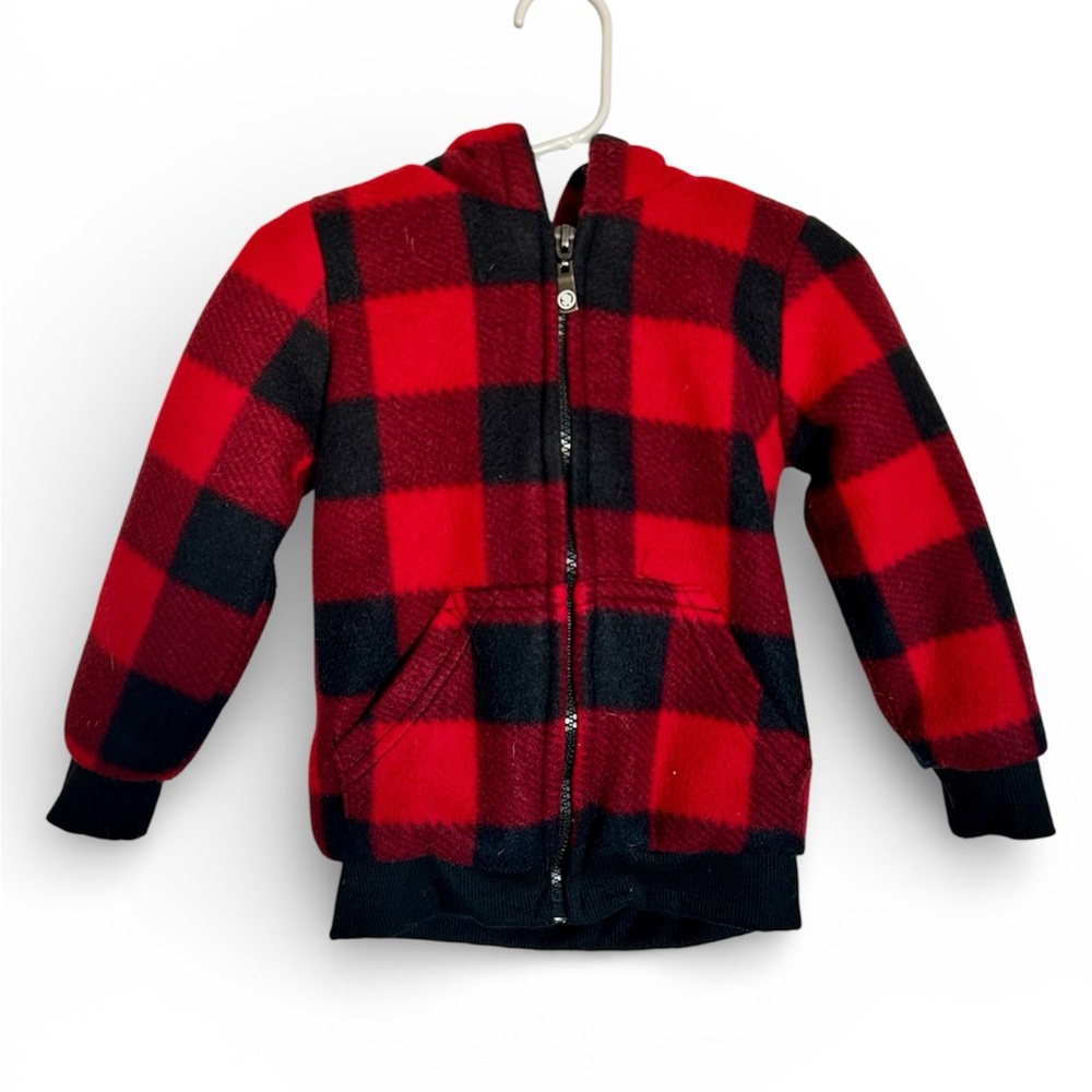 Plaid Red and Black Kids Hoodie